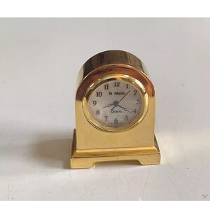 Elegant number dial gold finish cute mini desk clock good for gift or travel